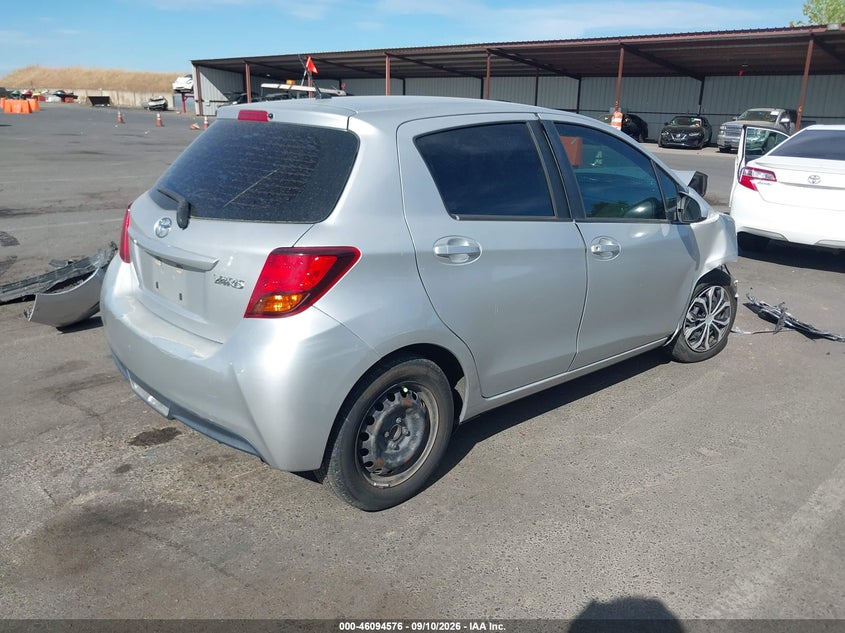 Vin: vnkktud36fa031677, lot: 46594183, toyota yaris l 20154
