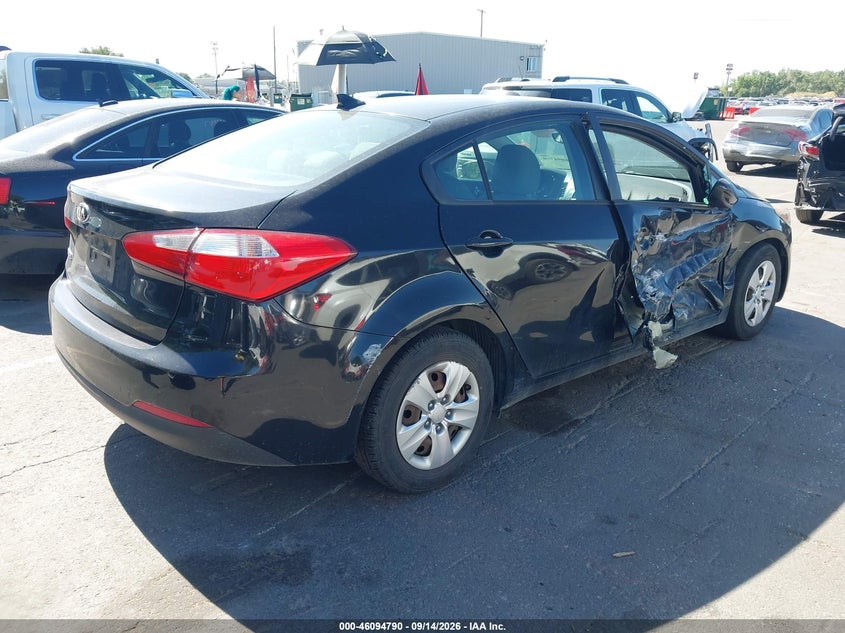 Vin: knafk4a62f5425212, lot: 46594397, kia forte lx 20154