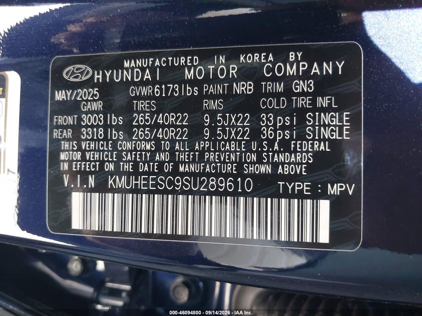 GENESIS GV80 2025 VIN KMUHEESC9SU289610
