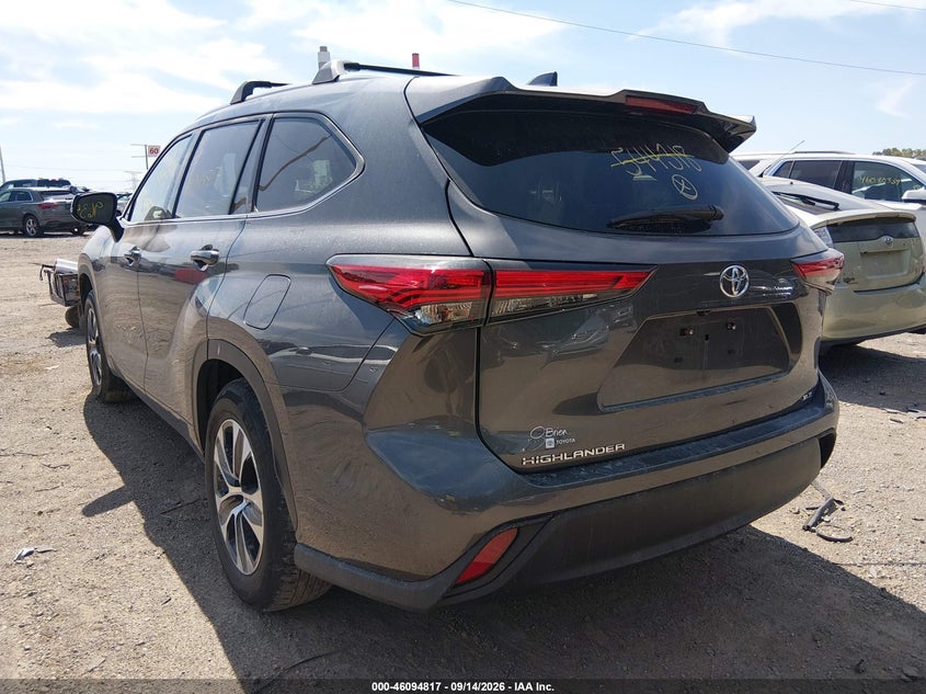 Vin: 5tdgzrah7ns544318, lot: 46594424, toyota highlander xle 20223