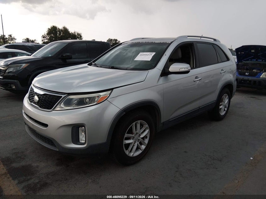 Vin: 5xykt3a65eg519857, lot: 46594836, kia sorento lx 20142