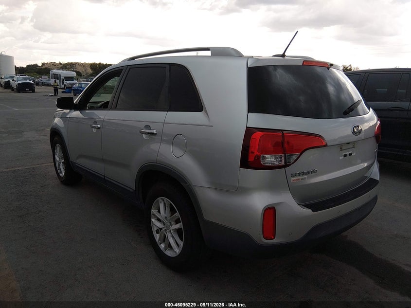 Vin: 5xykt3a65eg519857, lot: 46594836, kia sorento lx 20143