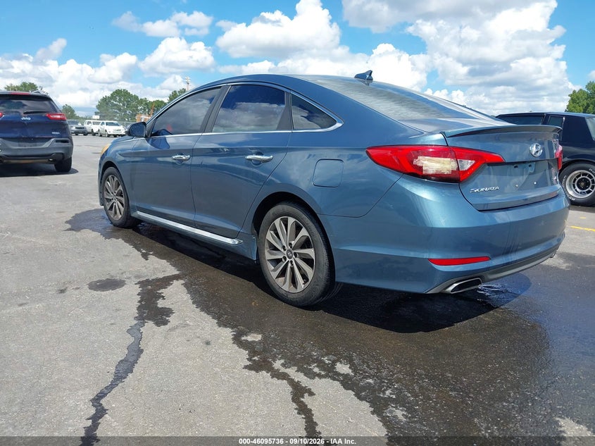 Vin: 5npe34af2gh354395, lot: 46595343, hyundai sonata sport 20163