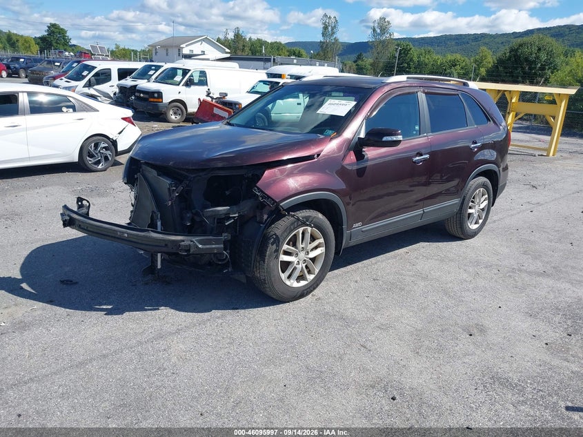 Vin: 5xyktda61eg449666, lot: 46595655, kia sorento lx 20142