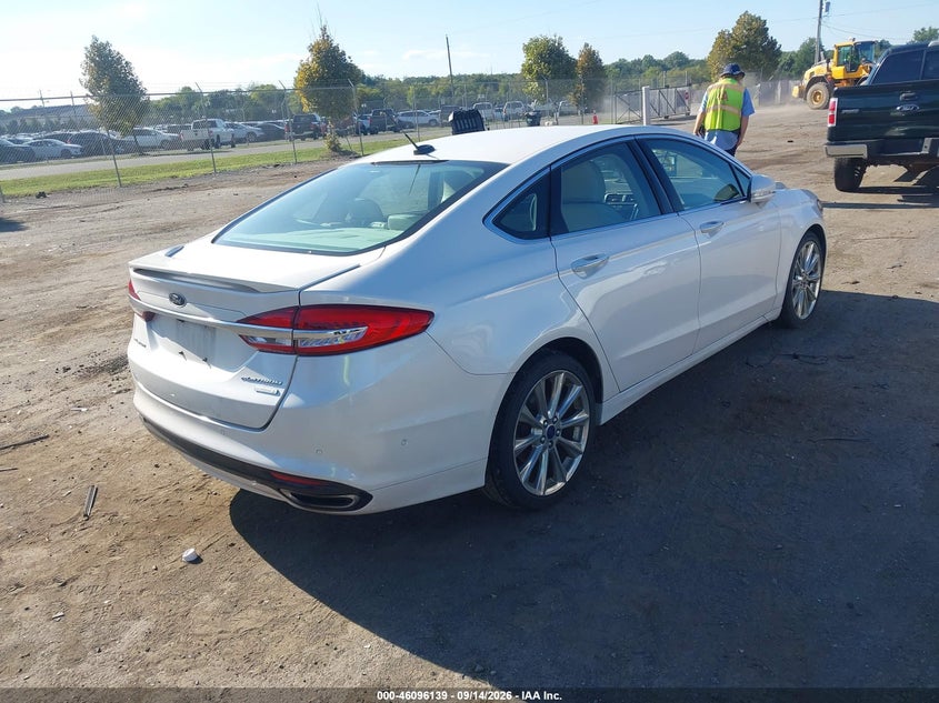 Vin: 3fa6p0k9xhr161779, lot: 46595797, ford fusion platinum 20174