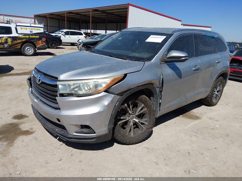 Vin: 5tdkkrfh5gs133946, lot: 46595823, toyota highlander xle v6 20162