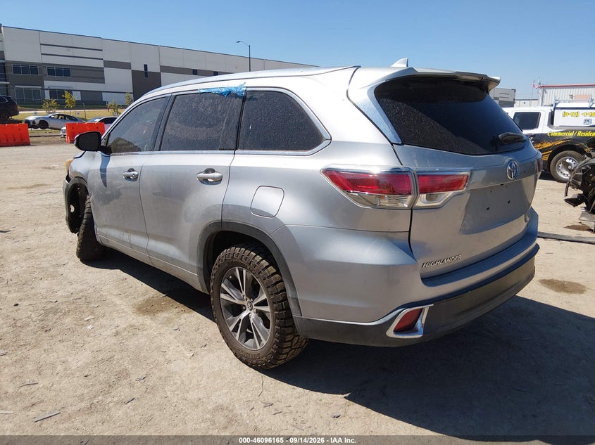 Vin: 5tdkkrfh5gs133946, lot: 46595823, toyota highlander xle v6 20163