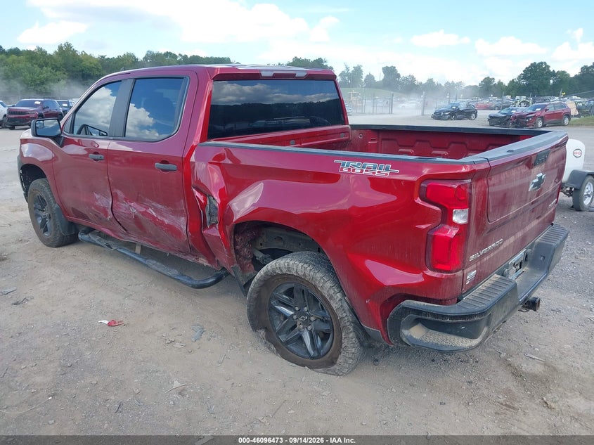 Vin: 1gcpycef1mz297416, lot: 46596131, chevrolet silverado 1500 4wd  short bed custom trail boss 20213