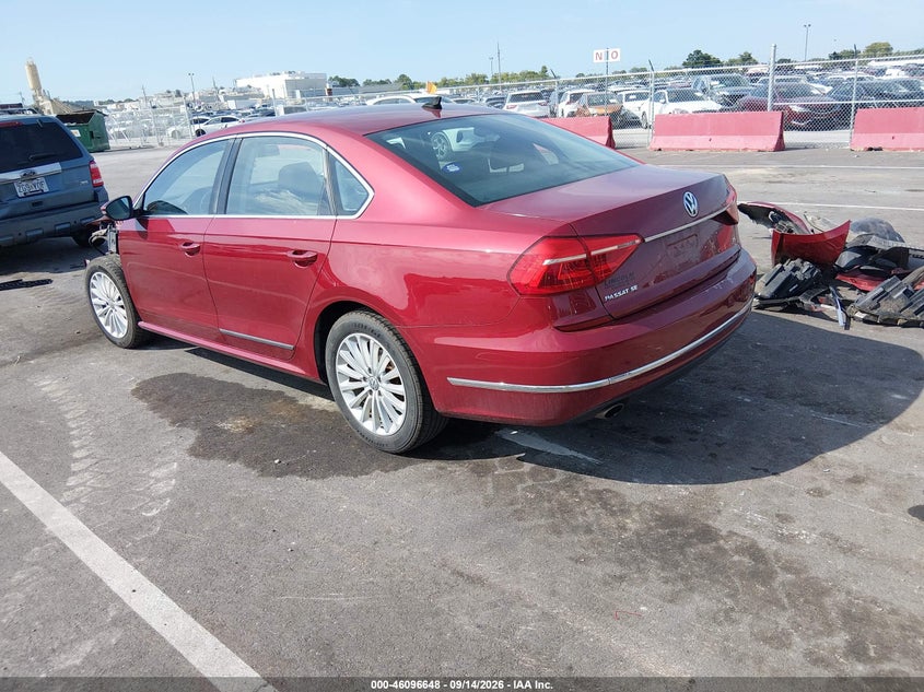 Vin: 1vwbt7a39gc029889, lot: 46596306, volkswagen passat 1.8t se 20163