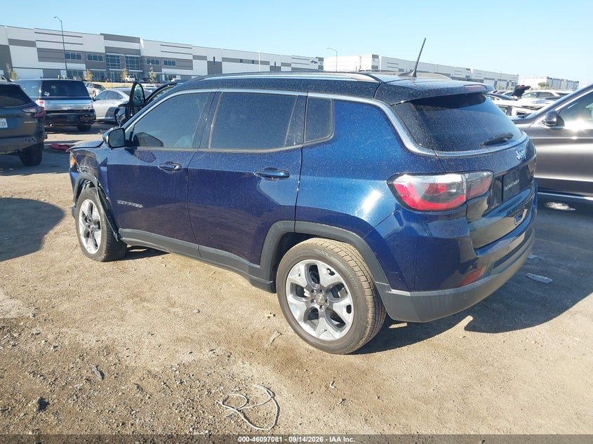 Vin: 3c4njccb3jt405632, lot: 46596739, jeep compass limited fwd 20183