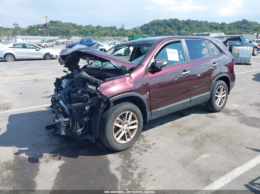 Vin: 5xykt3a63fg627640, lot: 46597140, kia sorento lx 20152