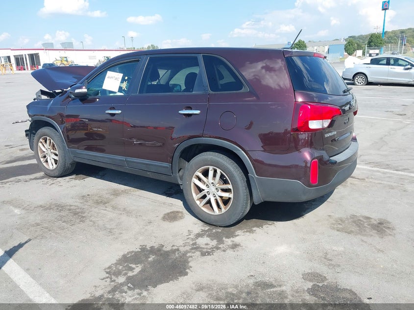 Vin: 5xykt3a63fg627640, lot: 46597140, kia sorento lx 20153
