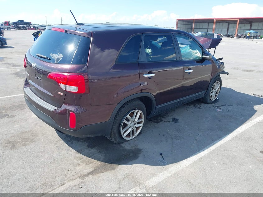 Vin: 5xykt3a63fg627640, lot: 46597140, kia sorento lx 20154