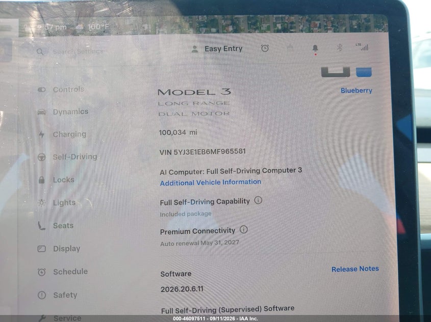 TESLA MODEL 3 2021 VIN 5YJ3E1EB6MF965581