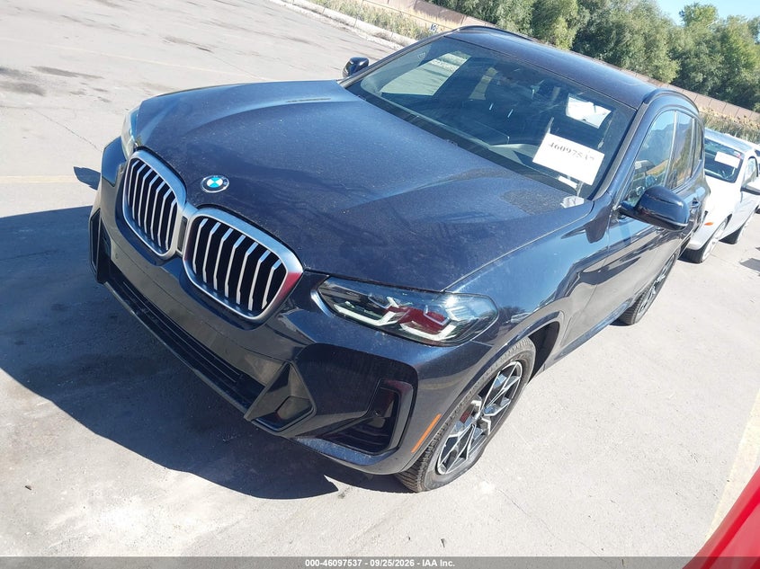 2022 BMW X3, Rear, IAAI, VIN 5UX53DP0XN9M06945 — photo 2