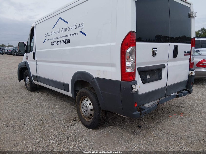Vin: 3c6trvagxhe526514, lot: 46597223, ram promaster 1500 low roof 136 wb 20173