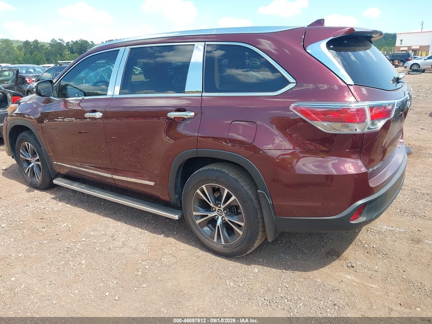Vin: 5tdkkrfh2gs166094, lot: 46597271, toyota highlander xle v6 20163
