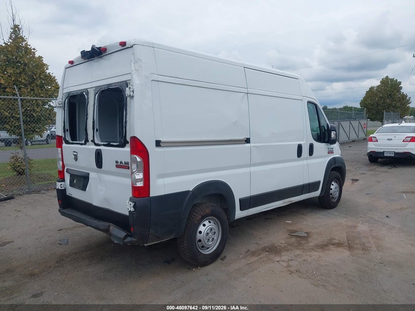 Vin: 3c6lrvcg4me590815, lot: 46597300, ram promaster 2500 high roof 136 wb 20214
