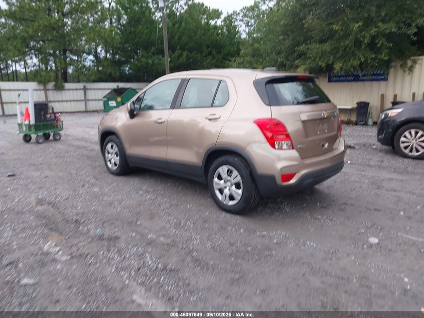 Vin: 3gncjksb9jl198822, lot: 46597307, chevrolet trax ls 20183