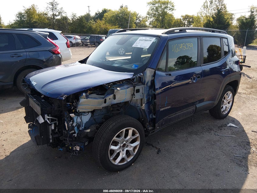 Vin: zaccjbbb8hpf02412, lot: 46597717, jeep renegade latitude 4x4 20172