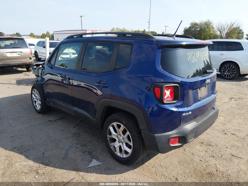 Vin: zaccjbbb8hpf02412, lot: 46597717, jeep renegade latitude 4x4 20173