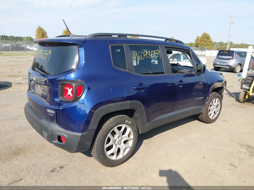 Vin: zaccjbbb8hpf02412, lot: 46597717, jeep renegade latitude 4x4 20174