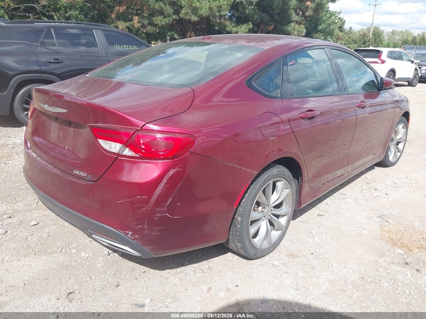 Vin: 1c3cccbg3fn518152, lot: 46597918, chrysler 200 s 20154
