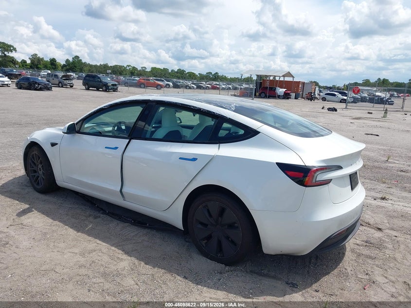 Vin: 5yj3e1ea0sf026592, lot: 46598280, tesla model 3 long range rear-wheel drive/standard rear-wheel drive 20253