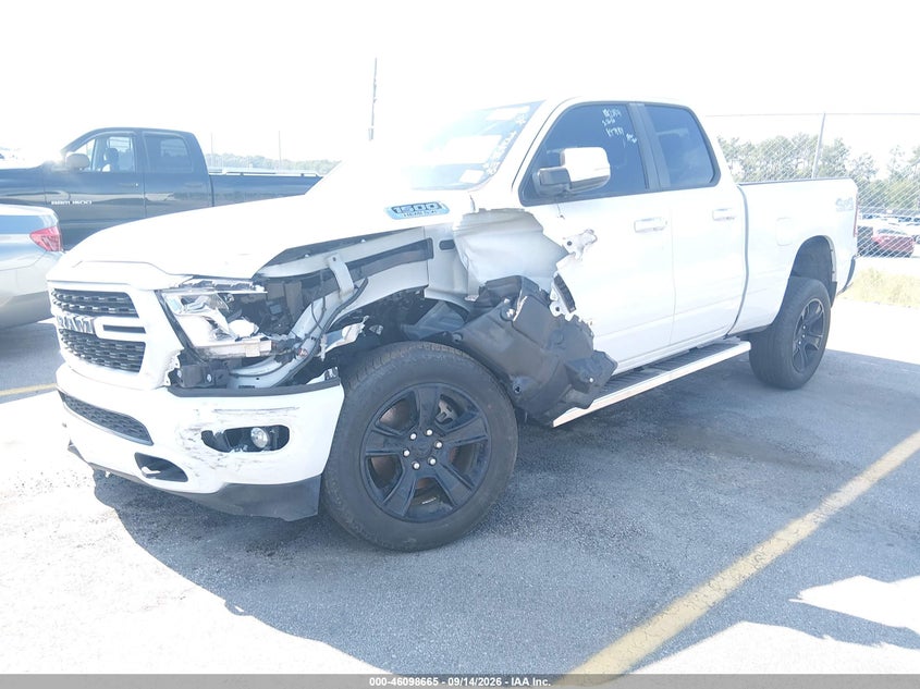 Vin: 1c6srfbt3nn338096, lot: 46598323, ram 1500 big horn  4x4 6'4 box 20222