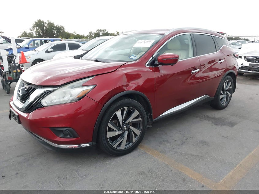 Vin: 5n1az2mg0jn190069, lot: 46598539, nissan murano platinum 20182