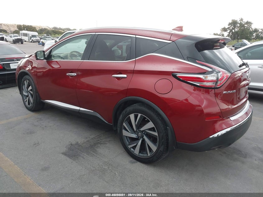 Vin: 5n1az2mg0jn190069, lot: 46598539, nissan murano platinum 20183