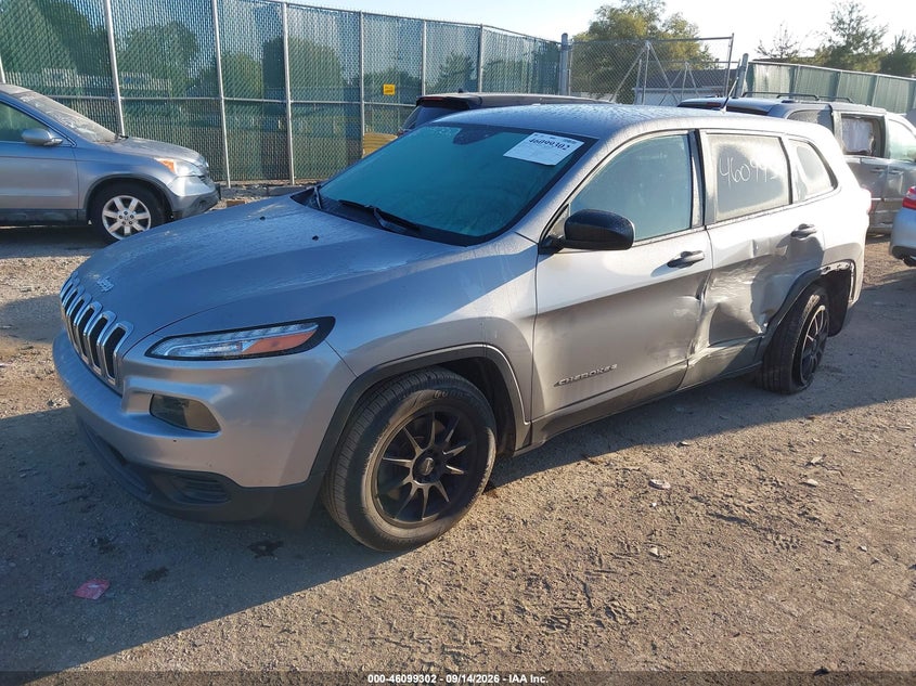 2016 Jeep Cherokee, Rear, IAAI, VIN 1C4PJLAB2GW229090 — photo 2
