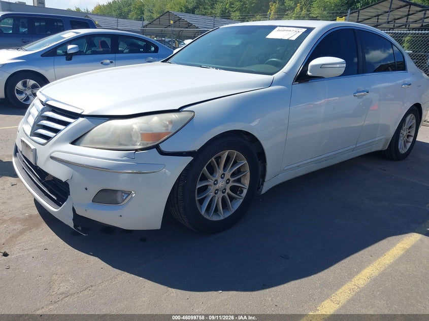 Vin: kmhgc4de0bu135344, lot: 46599416, hyundai genesis 3.8 20112