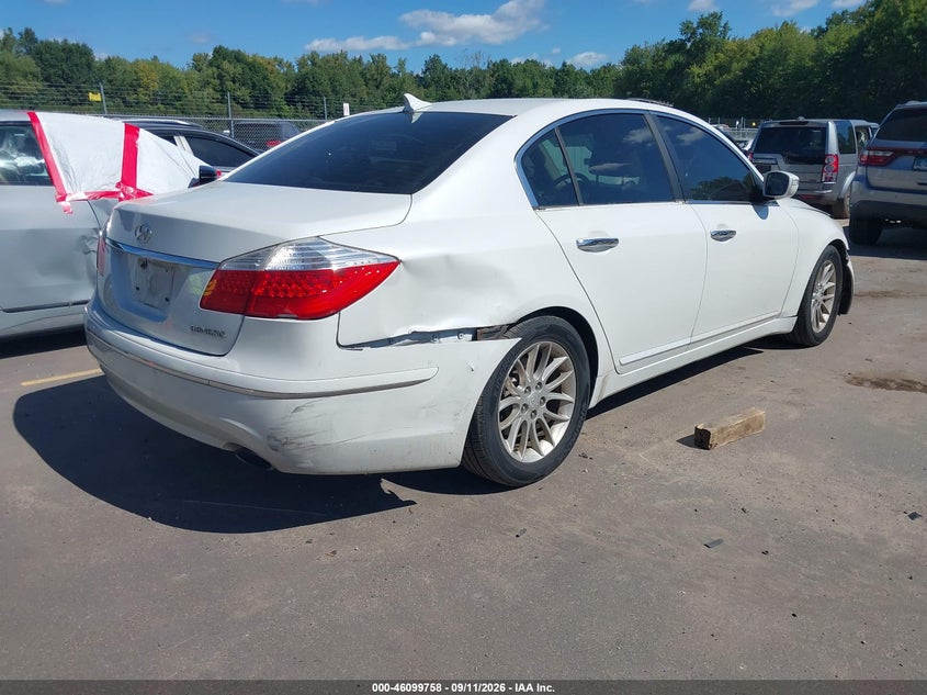 Vin: kmhgc4de0bu135344, lot: 46599416, hyundai genesis 3.8 20114