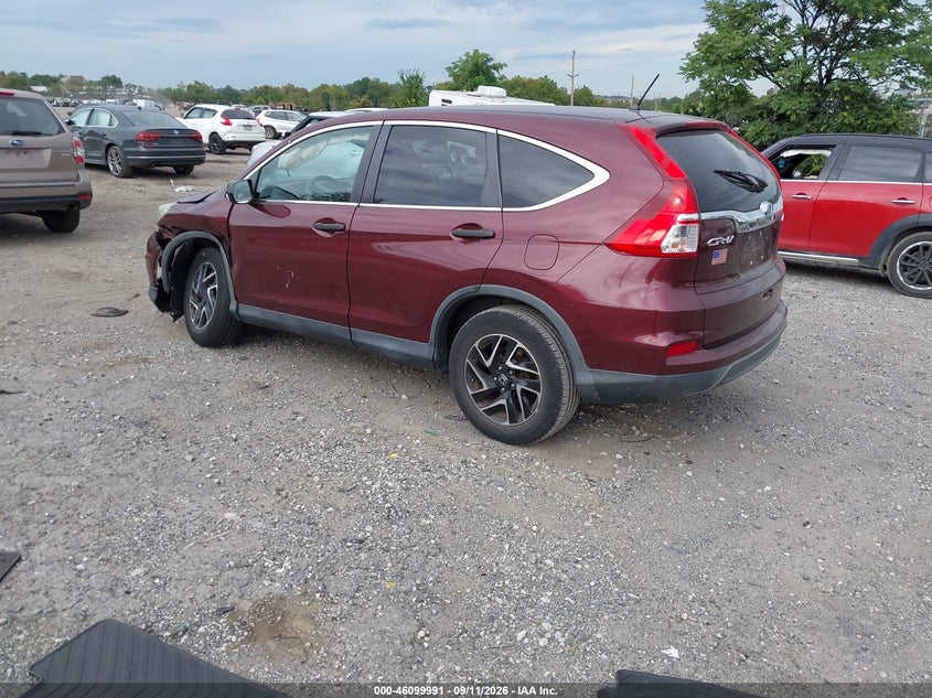 Vin: 2hkrm4h40gh679405, lot: 46599649, honda cr-v se 20163