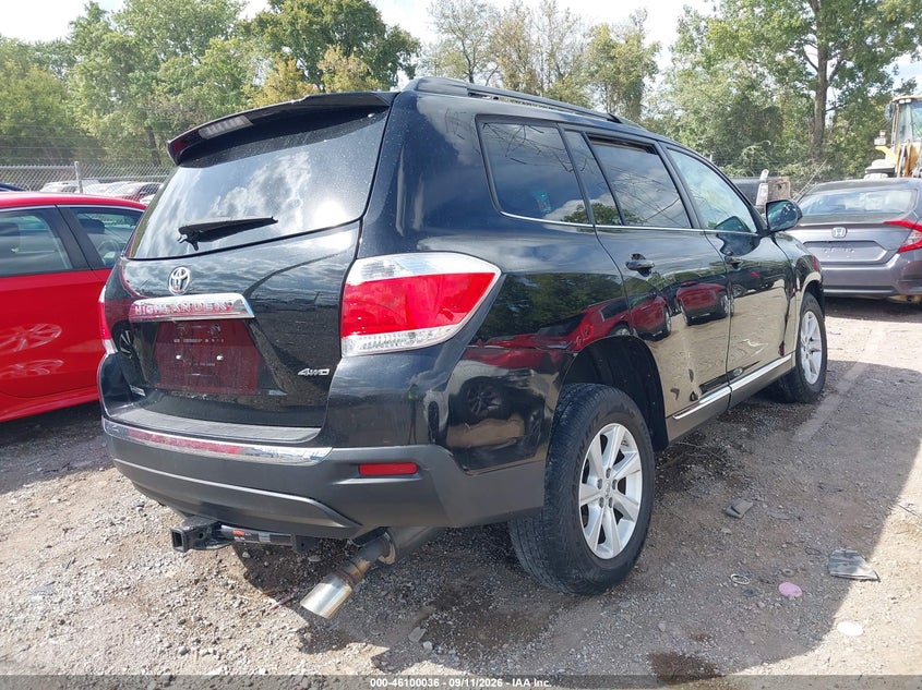 Vin: 5tdbk3eh1ds178327, lot: 46599694, toyota highlander se v6 20134