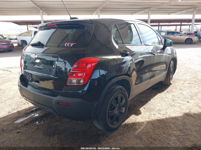 Vin: kl7cjksbxgb709518, lot: 46599793, chevrolet trax 1ls 20164