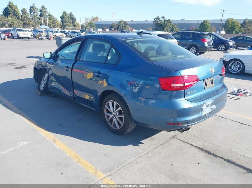 Vin: 3vwd17aj8fm331233, lot: 46599891, volkswagen jetta 1.8t se 20153
