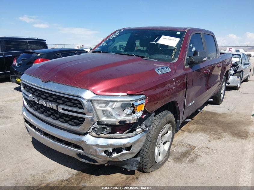 Vin: 1c6srfft1nn249587, lot: 46600241, ram 1500 big horn  4x4 5'7 box 20222