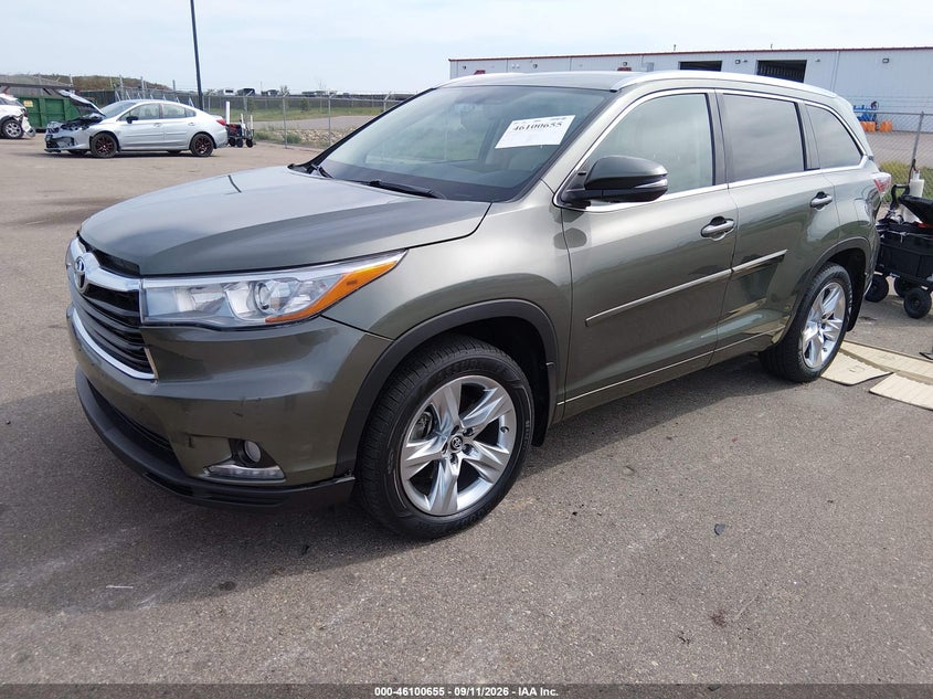Vin: 5tddkrfh5gs271110, lot: 46600313, toyota highlander limited v6 20162