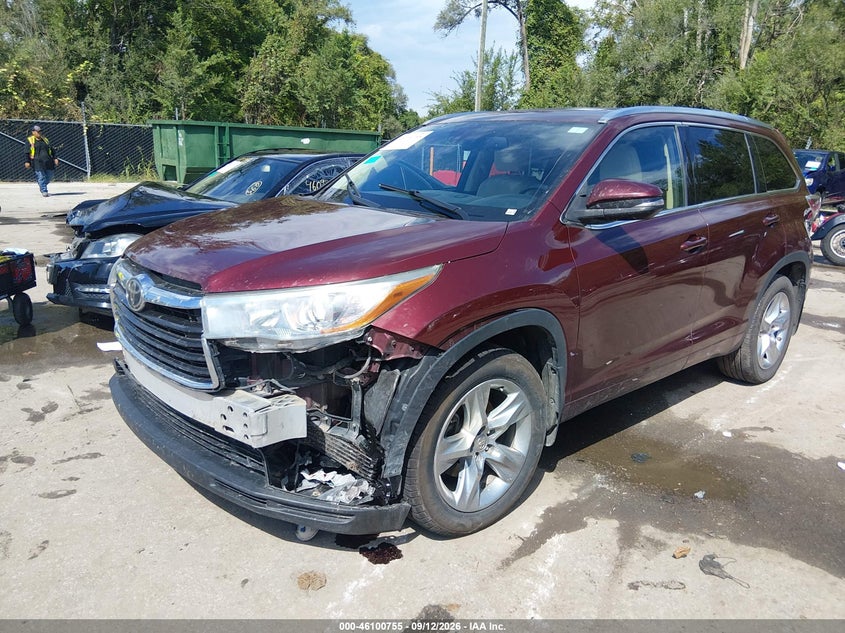 Vin: 5tddkrfh3fs117655, lot: 46600413, toyota highlander limited platinum v6 20152