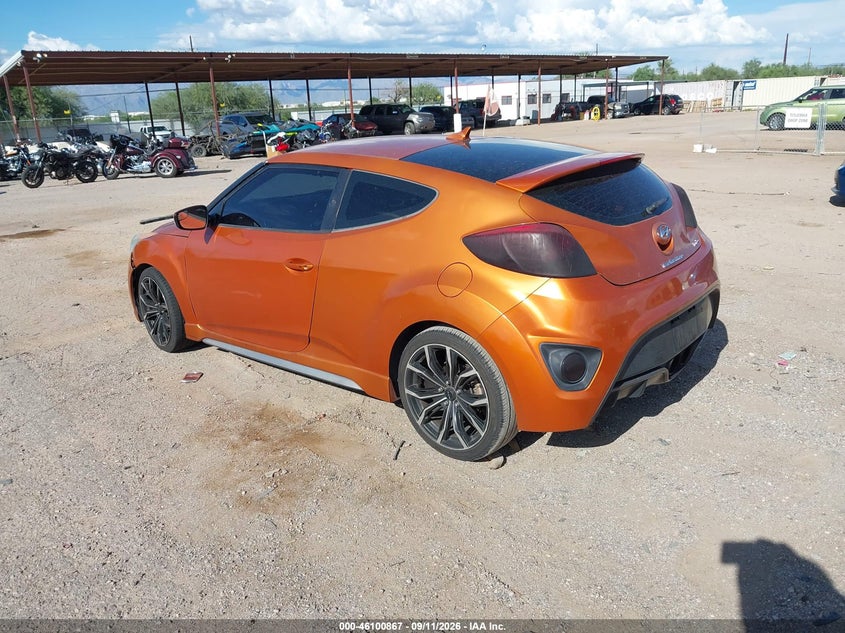 Vin: kmhtc6ae6fu226008, lot: 46600525, hyundai veloster turbo 20153