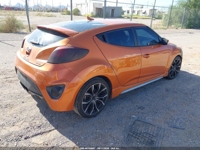 Vin: kmhtc6ae6fu226008, lot: 46600525, hyundai veloster turbo 20154