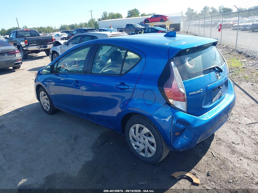 Vin: jtdkdtb33f1095906, lot: 46600631, toyota prius c one 20153