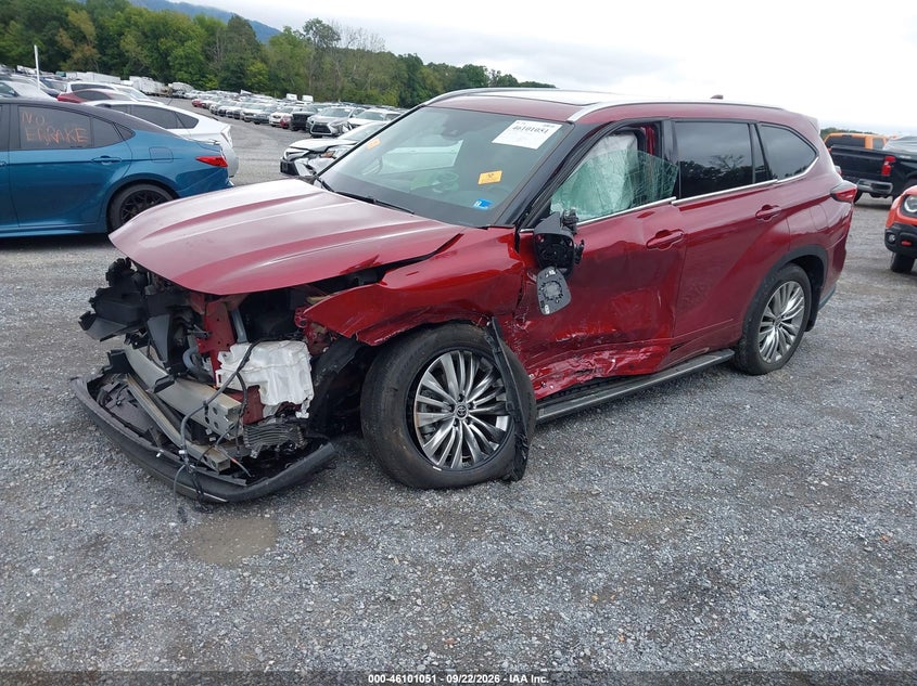 Vin: 5tdebrch8ps574150, lot: 46600709, toyota highlander hybrid platinum 20232