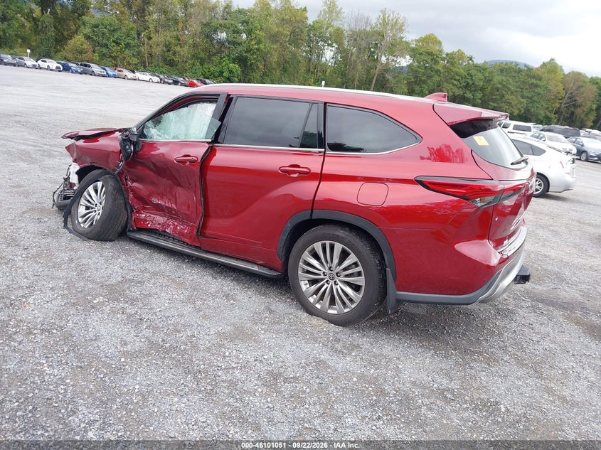 Vin: 5tdebrch8ps574150, lot: 46600709, toyota highlander hybrid platinum 20233