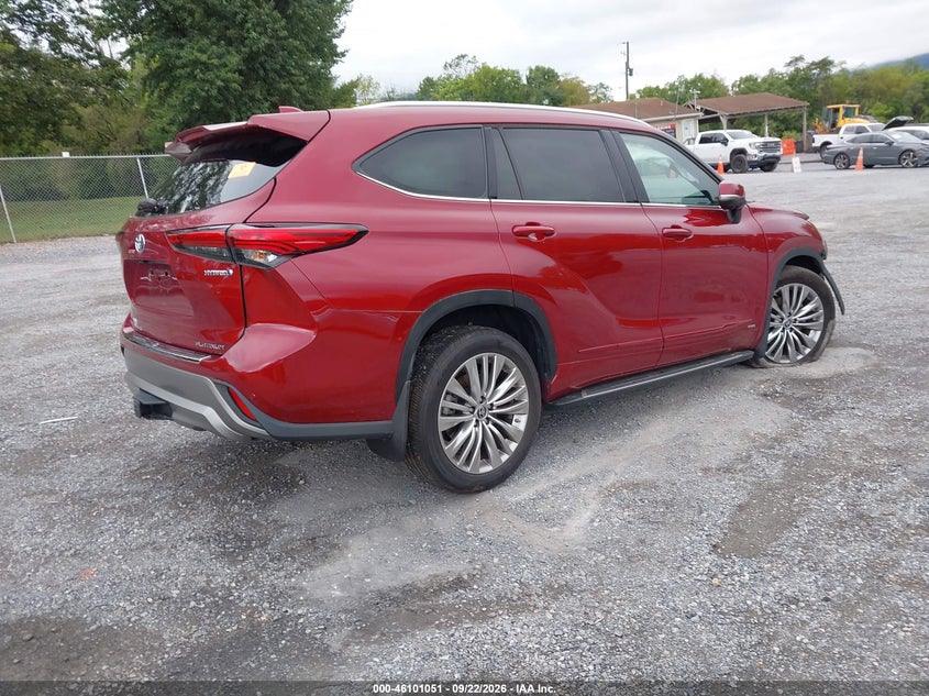 Vin: 5tdebrch8ps574150, lot: 46600709, toyota highlander hybrid platinum 20234