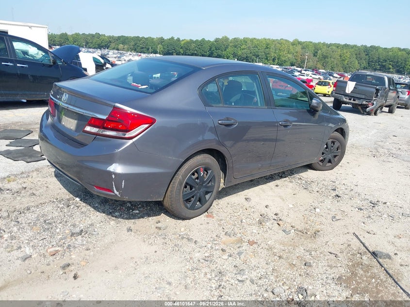 Vin: 19xfb2f51fe246395, lot: 46601305, honda civic lx 20154