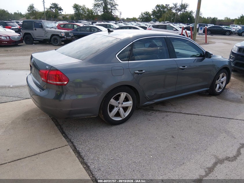 Vin: 1vwbh7a36dc080926, lot: 46601415, volkswagen passat 2.5l se 20134