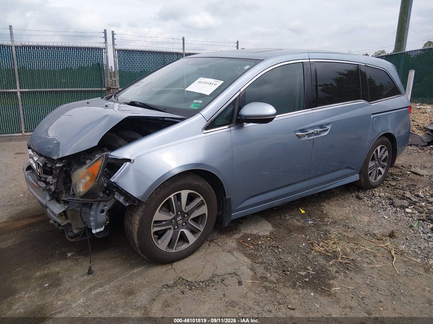 Vin: 5fnrl5h96eb114575, lot: 46601477, honda odyssey touring/touring elite 20142